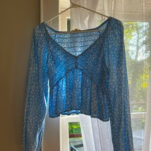 Pacsun L.A Hearts Blue Floral Blouse